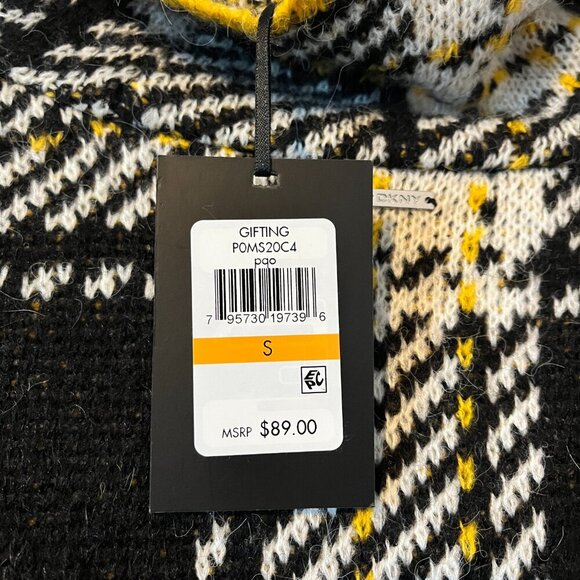 DKNY Sweater Plaid Yellow Black Sz Small NWT - Picture 6 of 8